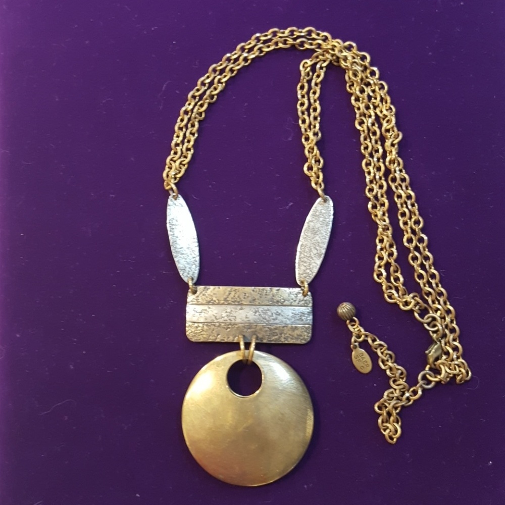 Gold Disc Pendant Necklace - Women Jewelry
